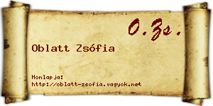 Oblatt Zsófia névjegykártya